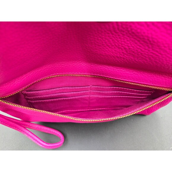 Fossil Clutch Purse Womens Fuschia Pink Cowhide Leather - Picture 9 of 10